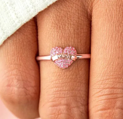 "Mama" Zirconia Ring with 18K Gold Plating (One Piece)