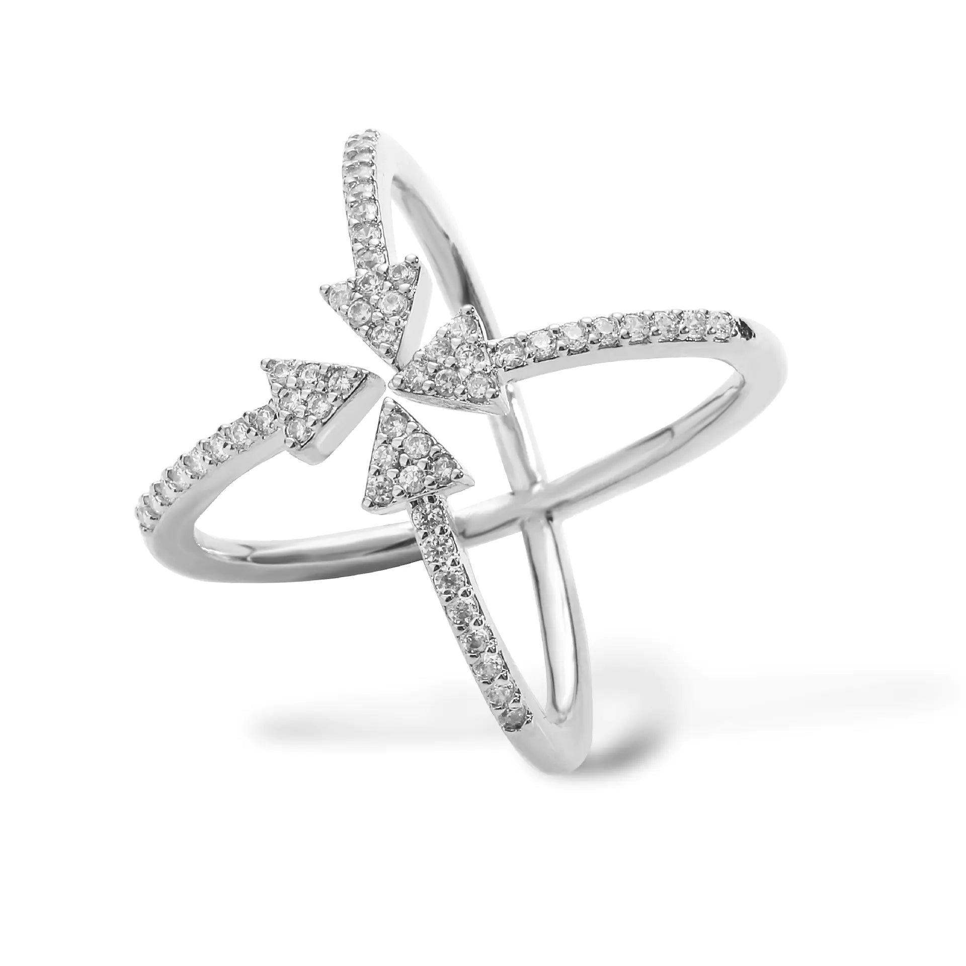 HECHENG 18K Gold Plated Cross X Ring for Women