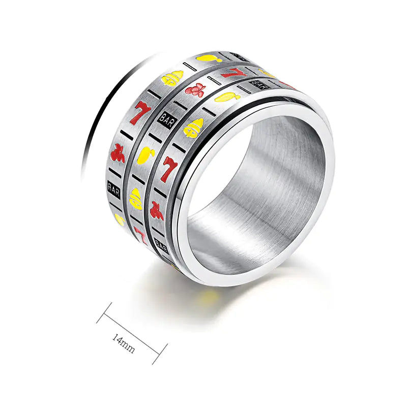 Rotatable Groove Titanium Steel Ring for Men