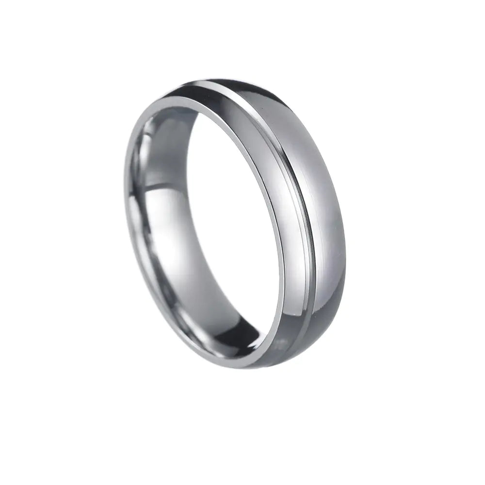 Men's Gold Two-Tone Diamond Inlaid Titanium Ring