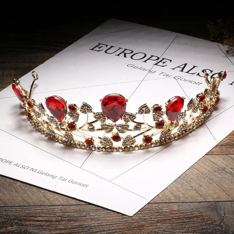 New European and American Bride Crown with Rhinestones