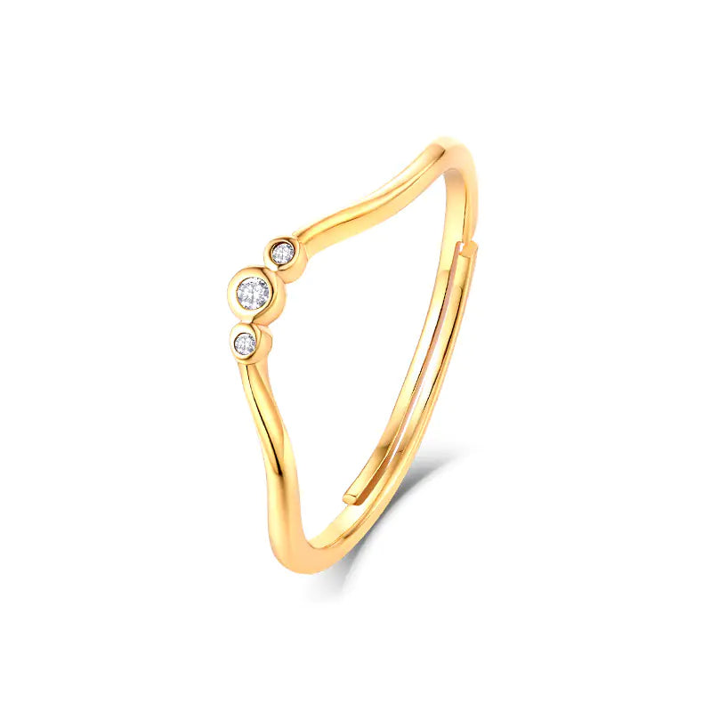 Elegant 3A White Zircon Open Ring for Women