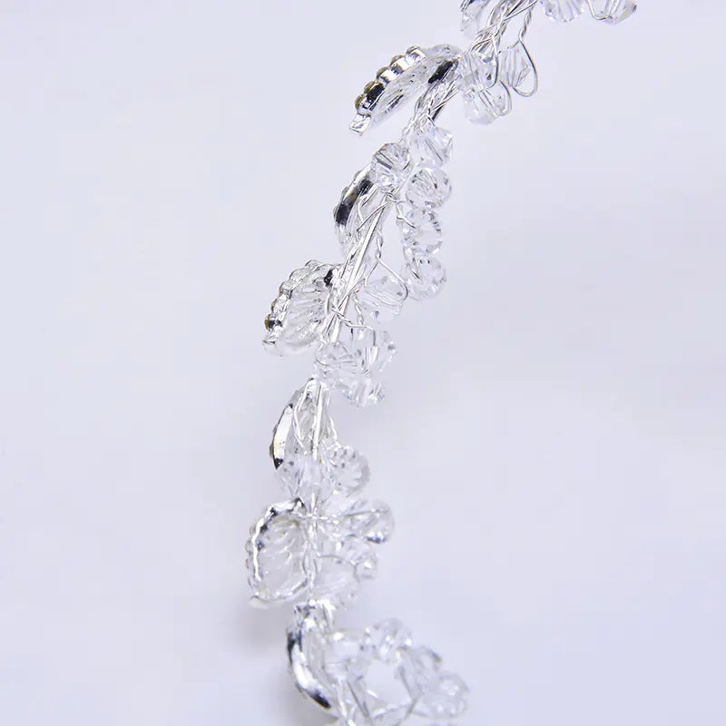 DIY Alloy Leaf Crown Headpiece for Brides