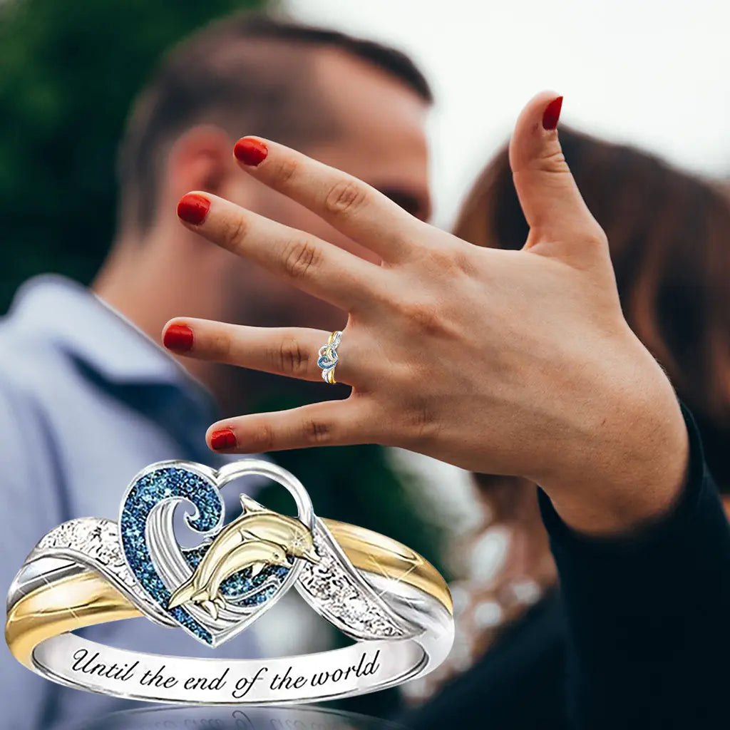 Elegant Dolphin Sapphire Engagement Ring for Women