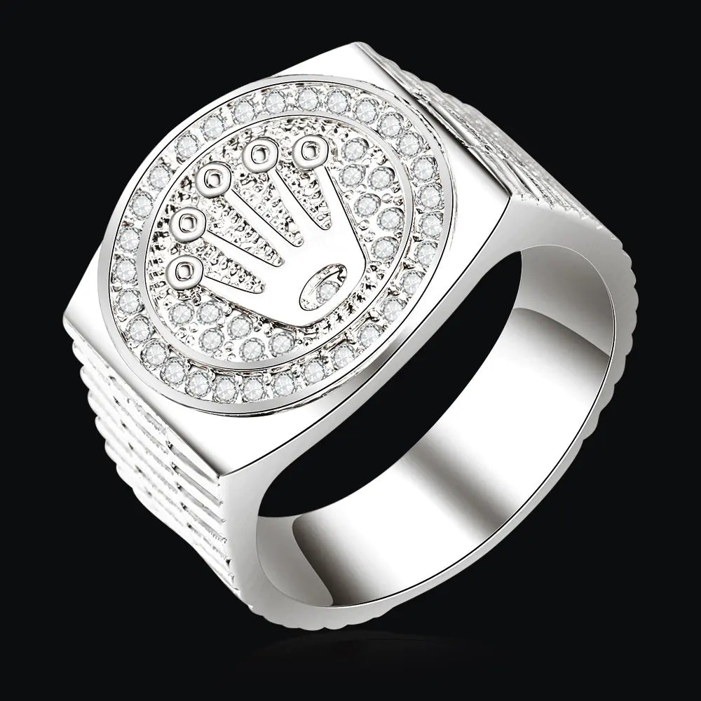 Personalized Hip Hop Palm Crown Ring - European & American