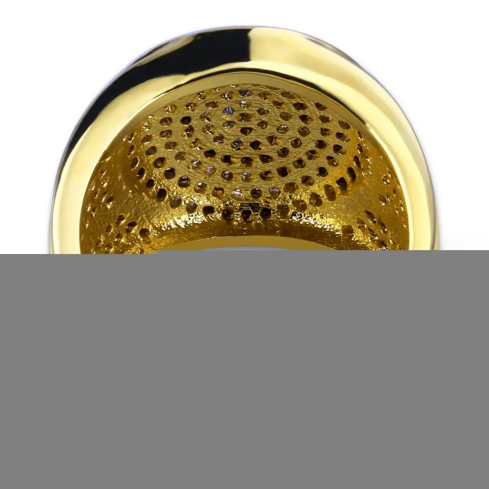 18K Gold Plated Hip Hop Ring with Zircon Stones