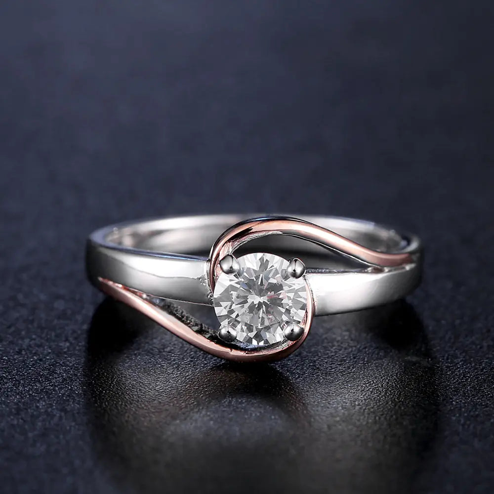 Two-Tone Gold Plated Engagement Ring for Women