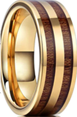 Gold Tungsten Steel Ring for Men, Trendy Design