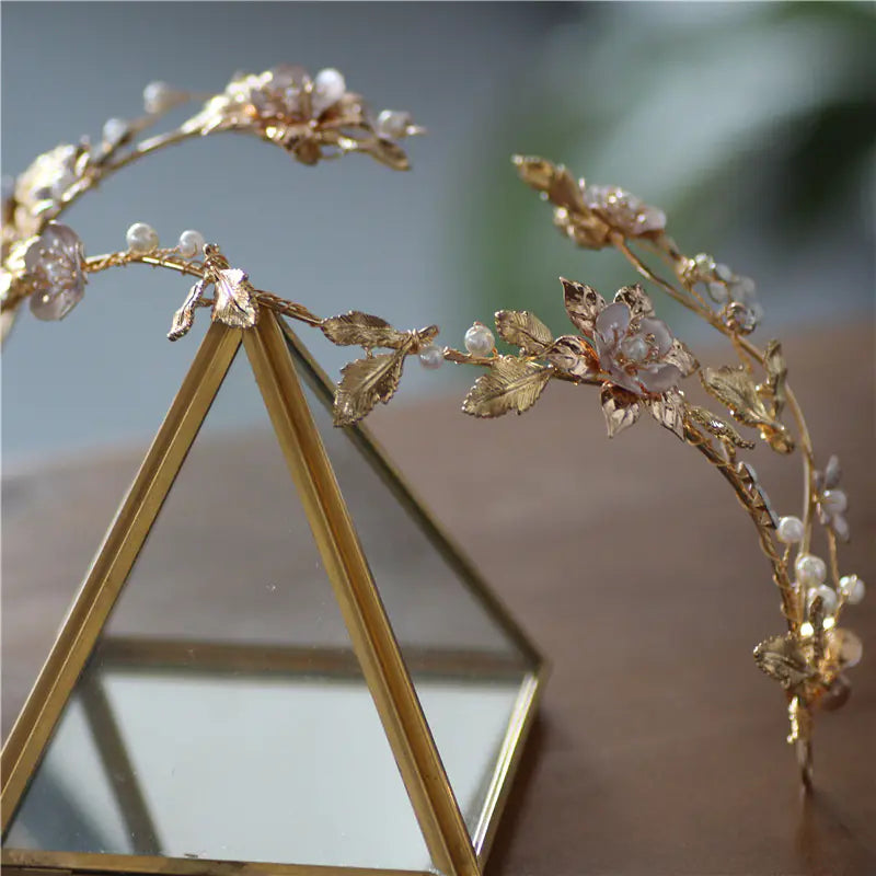 Baroque Style Queen Crown for Brides, Handmade Accessory