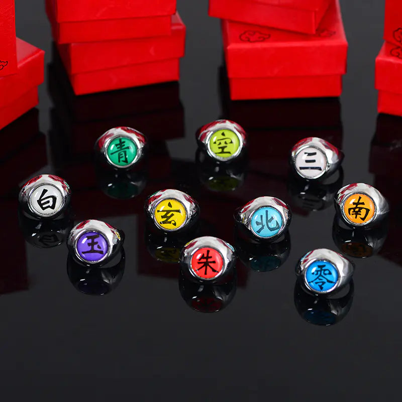 Naruto Rings Akatsuki Set with Itachi, Pain, and Sasori