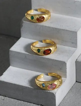 Textured S925 Sterling Silver Ring for Women