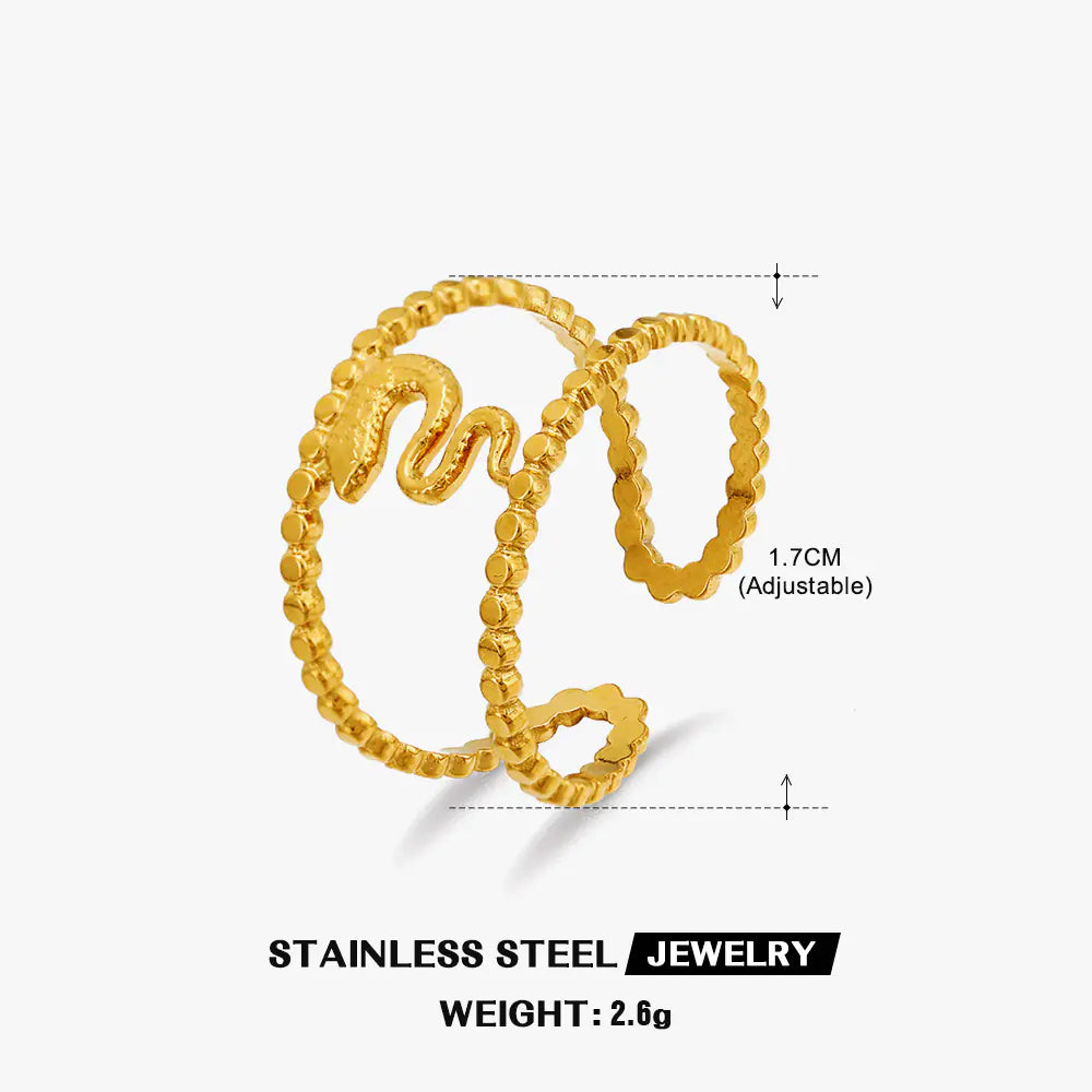 Fashionable Snake-Shaped Stainless Steel Ring for Women