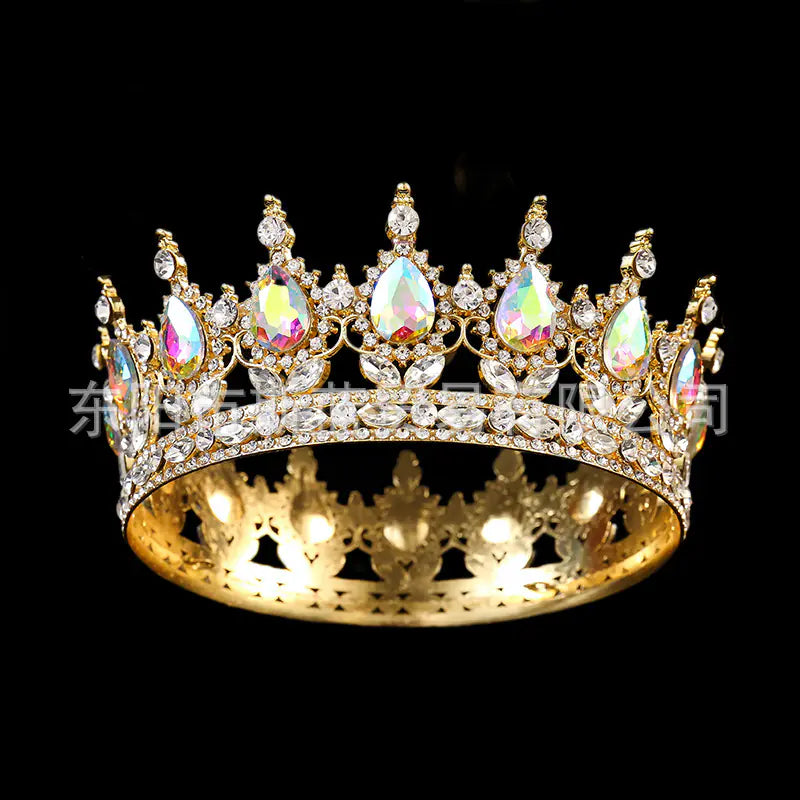 Baroque Crown Wedding Hair Accessory with Rhinestones