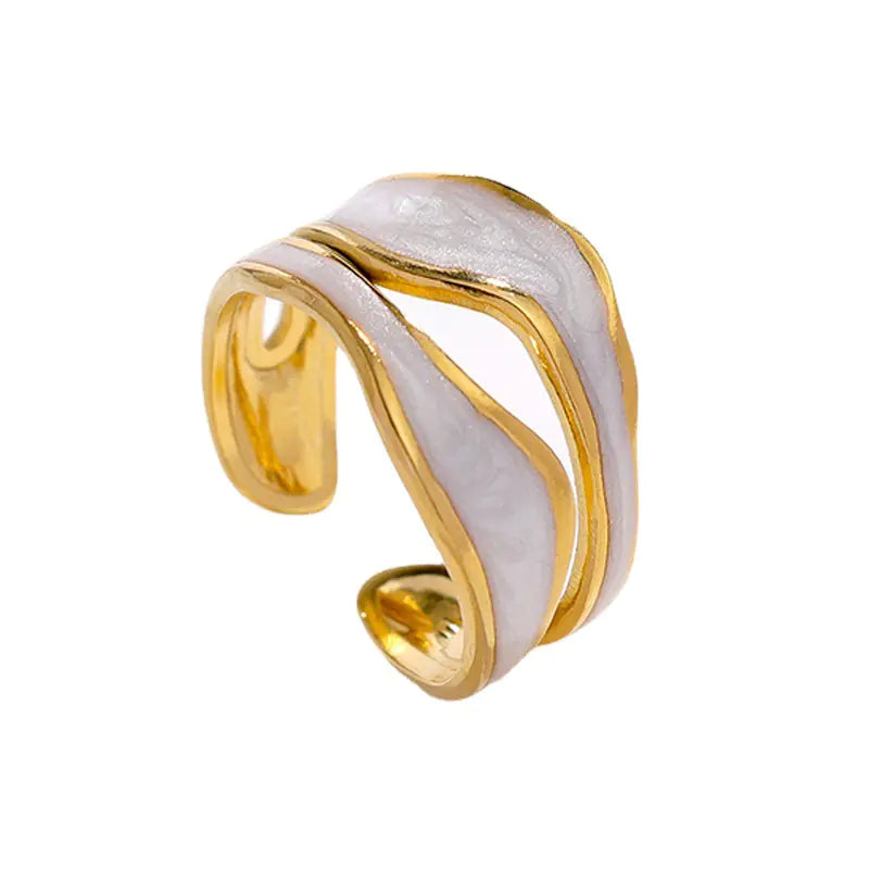 Minimalist Titanium Steel Ring for Women - 18K Gold Plated