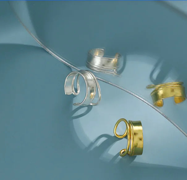 Personalized Double Hollow Sterling Silver Ring for Women