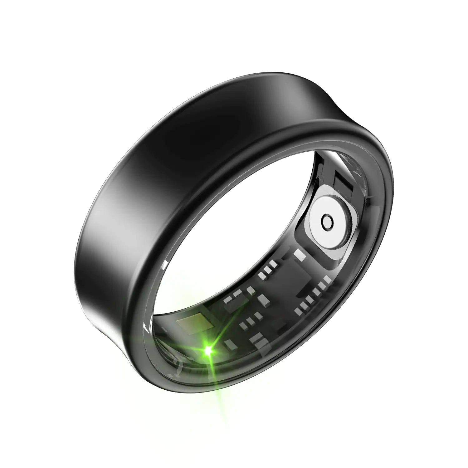 Titanium Alloy Smart Ring for Men & WomenHealth & Fitness Tracker Heart Rate Monitor Hand Gesture Brush Tiktok No APP Subscription for iOS/Android (Matte Black 7)