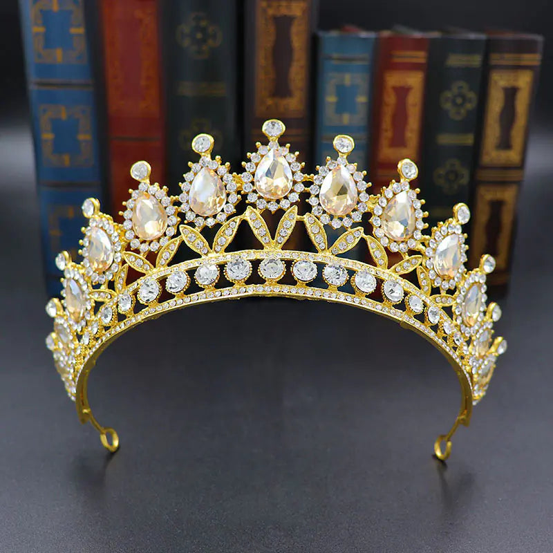Baroque Waterdrop Diamond Bridal Crown for Princess