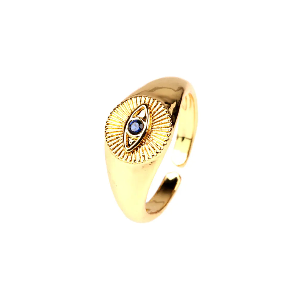 18K Gold-Plated Copper Ring in European Cold Style