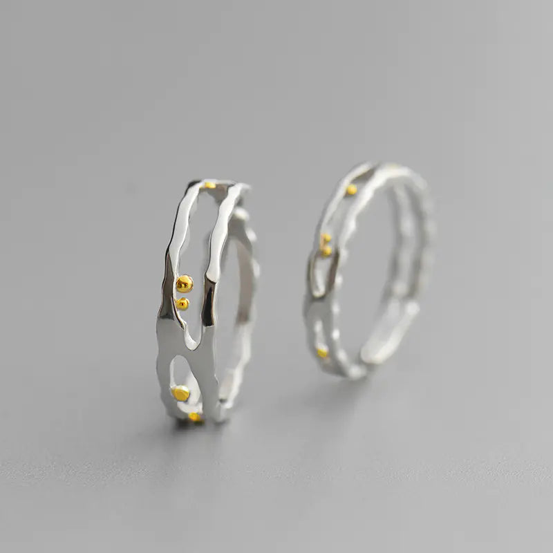 Original Design Silver Couple Rings - Minimalist Style