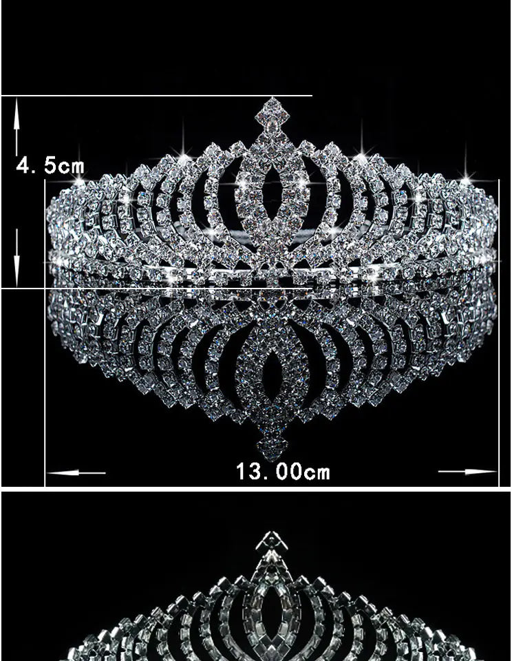 Bridal Crown with Rhinestones for Evening Events