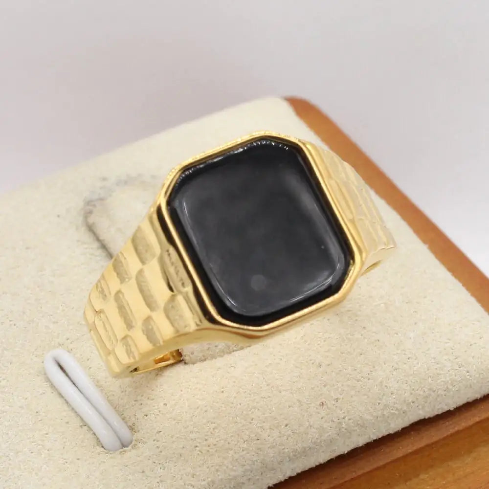 Simple Men's Gem Titanium Steel Ring