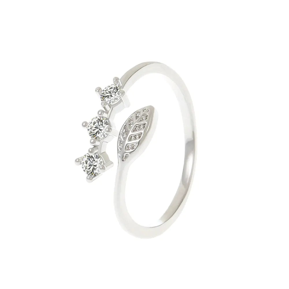 Women's Diamond Leaf Ring - Affordable Luxury Fashion
