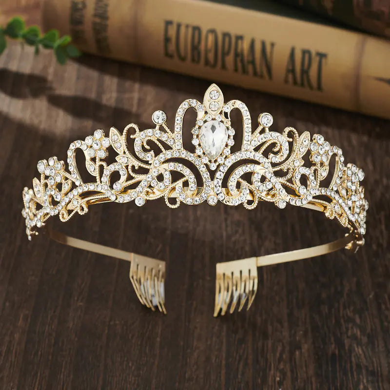 Rhinestone Bride Crown Hairband for Weddings and Events