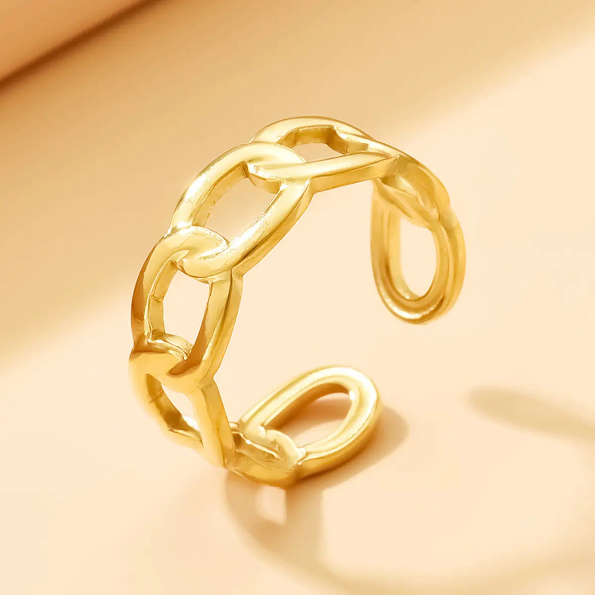 Gold-Plated Stainless Steel Ring for Women