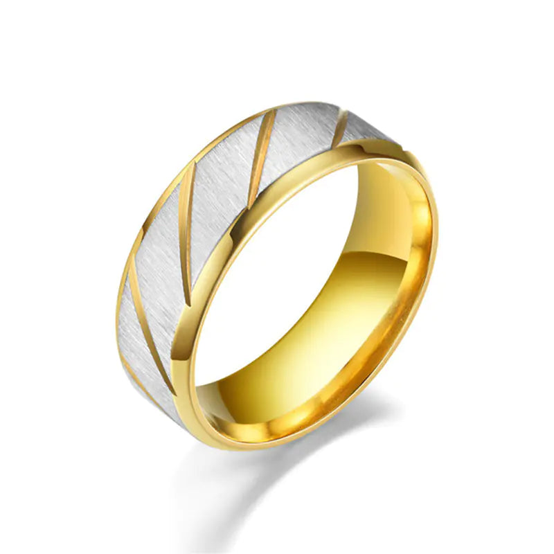 Stainless Steel Double Beveled Ring for Men & Women