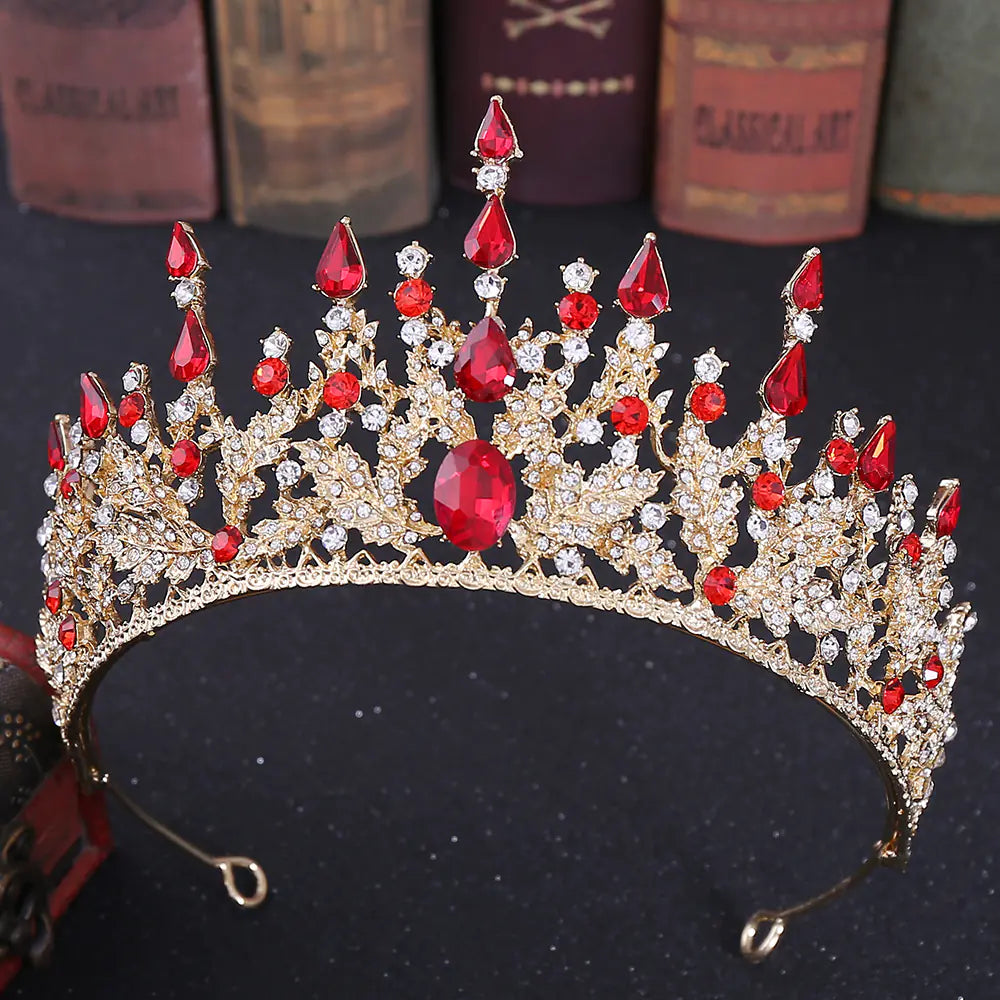 H1259 European Baroque Bride Crown with Rhinestones