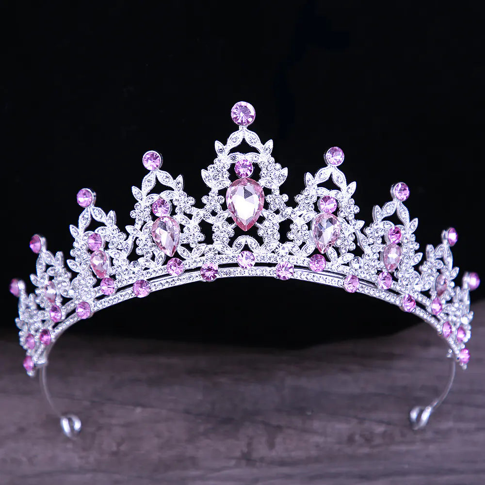Bridal Crown with Teardrop Crystals for Events