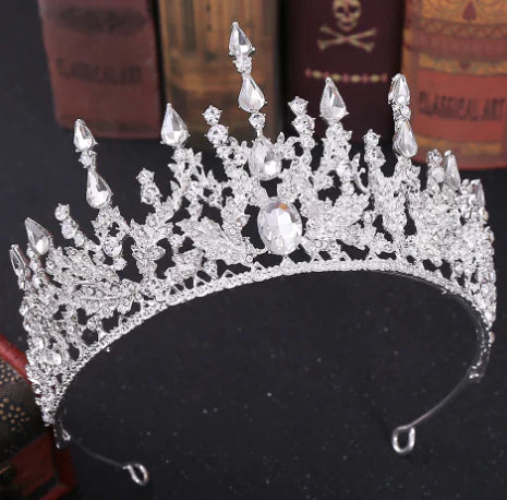 H1259 European Baroque Bride Crown with Rhinestones