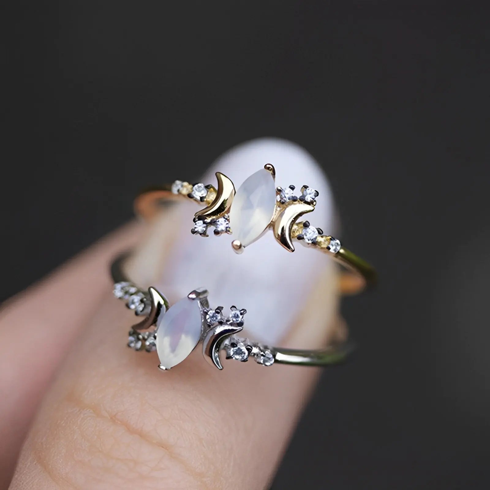 1pc Fashion Opal Star Moon Ring for Women