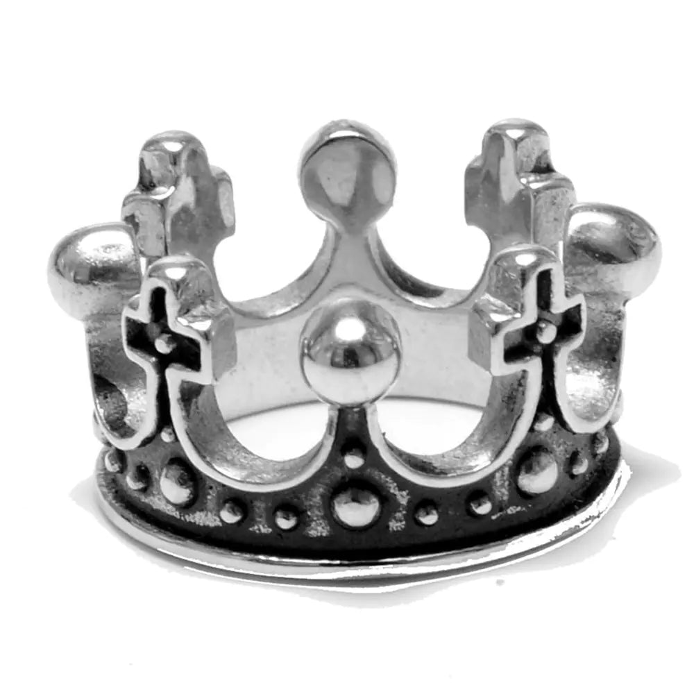 Fashion Titanium Steel Crown Ring - Wholesale HJ-095