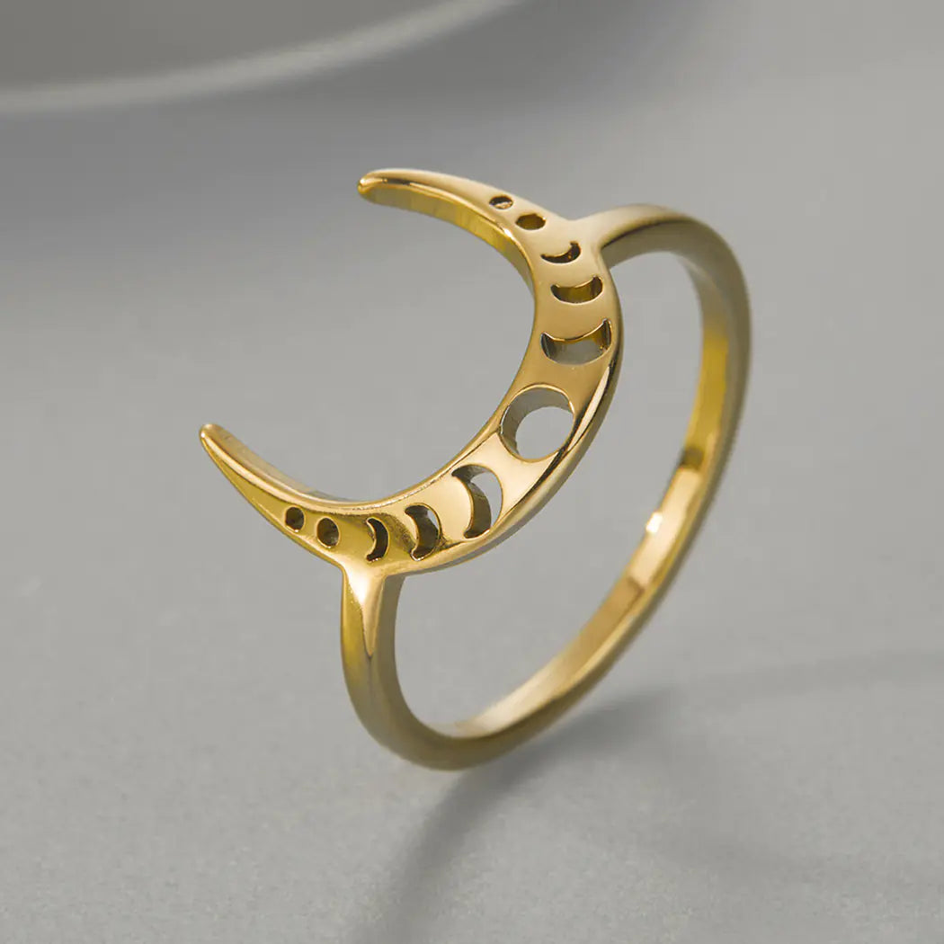 Crescent Stainless Steel Ring for Women