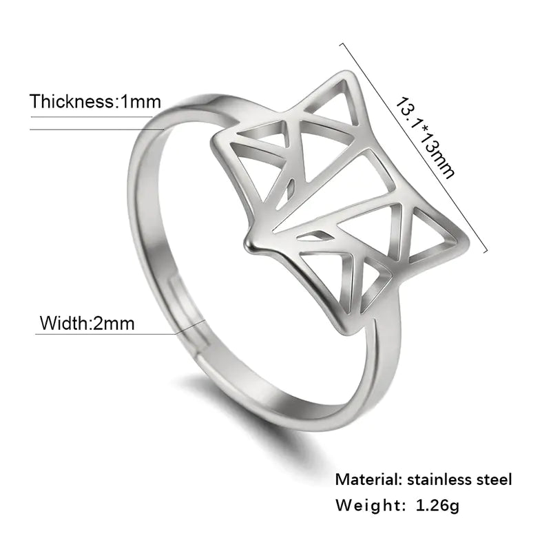 Fox Ring for Women - Stylish Stainless Steel Adjustable