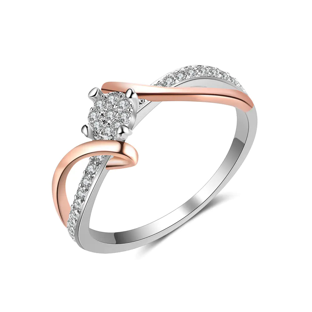 Two-Tone Gold Plated Engagement Ring for Women