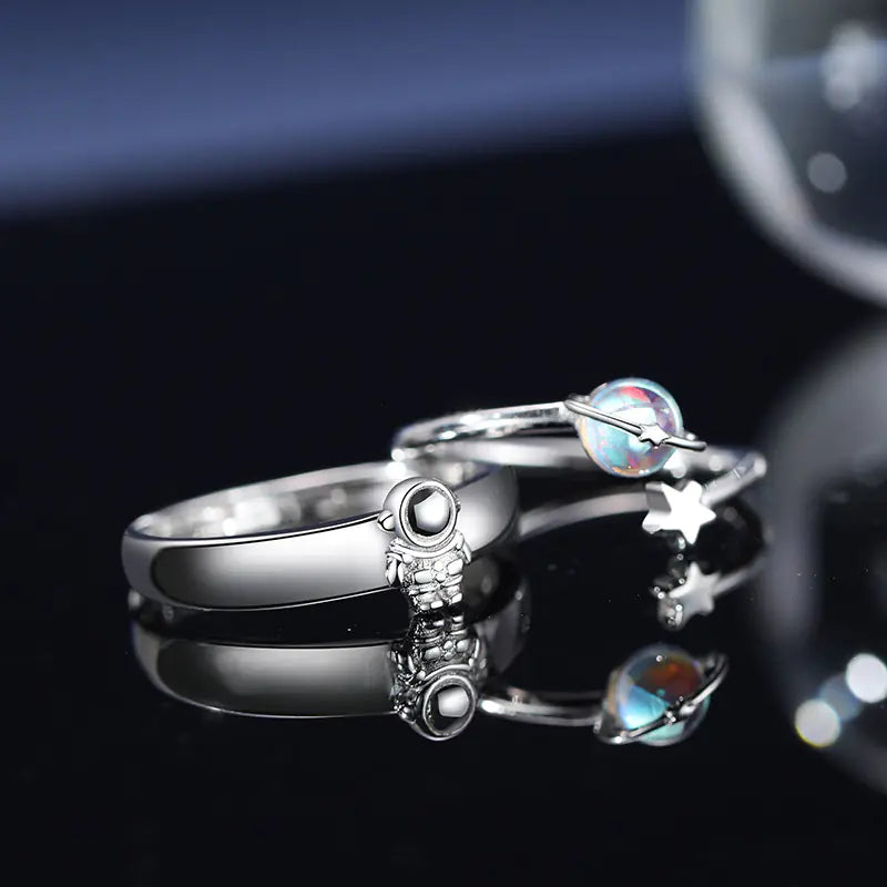 Couple Astronaut Rings - Trendy Open Adjustable Gift