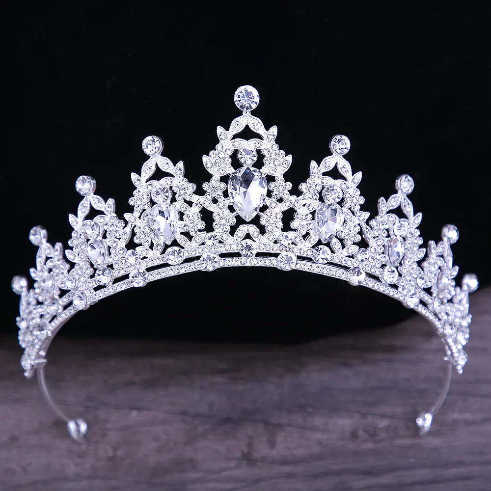 Bridal Crown with Teardrop Crystals for Events