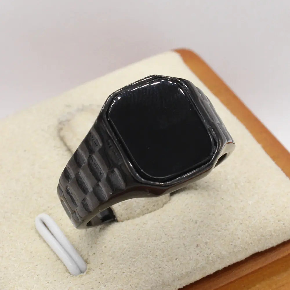 Simple Men's Gem Titanium Steel Ring