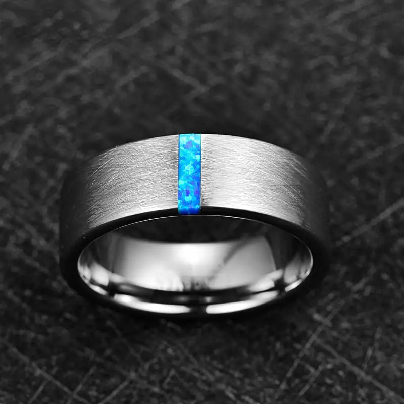 8mm Brushed Tungsten Steel Ring for Men