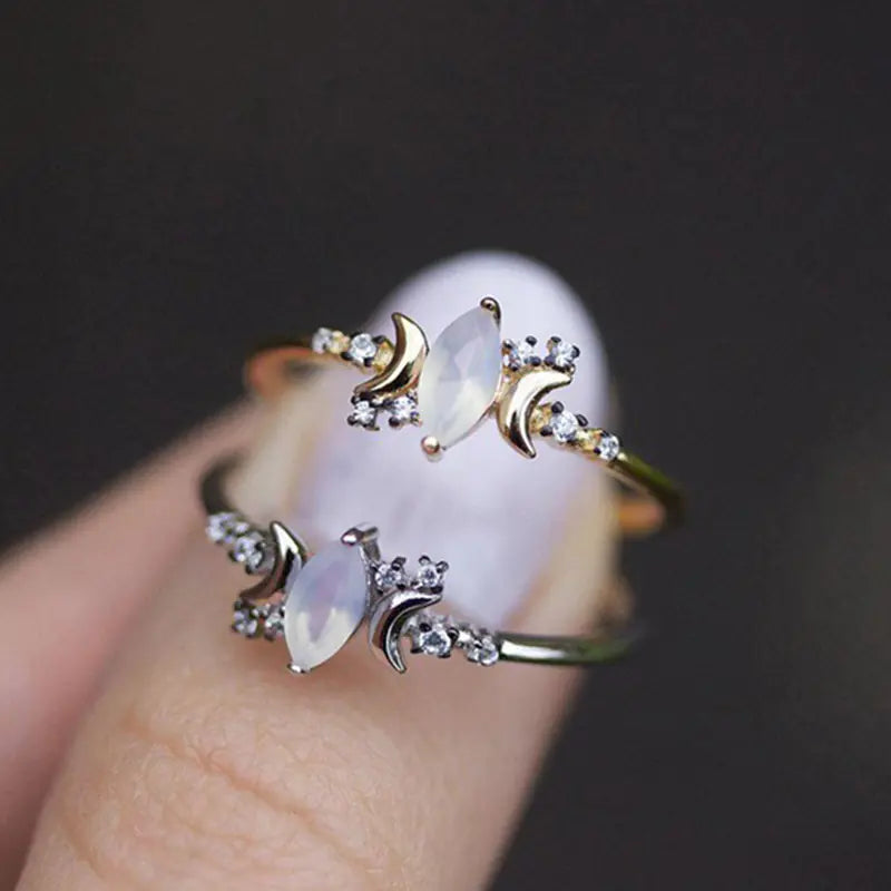1pc Fashion Opal Star Moon Ring for Women