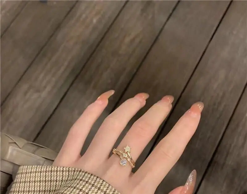 Light Luxury Adjustable Ring with Slight Inlay