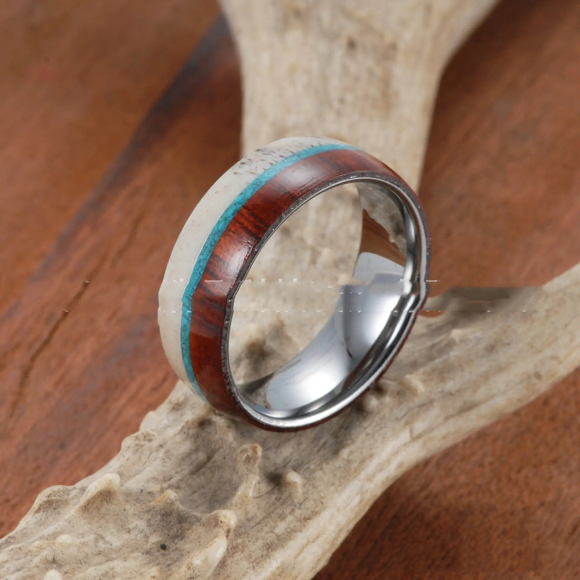 Tungsten Steel Antlers Fashion Ring