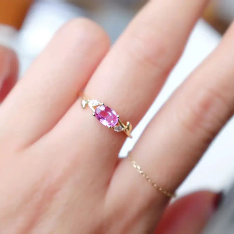 Gold Plated Sterling Silver Oval Diamond Ring for Women