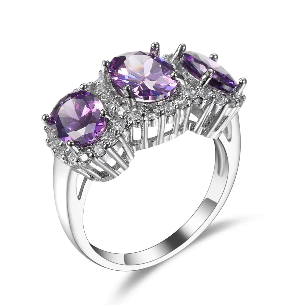 Luxury Purplish Red Zircon Ring Ornament Light