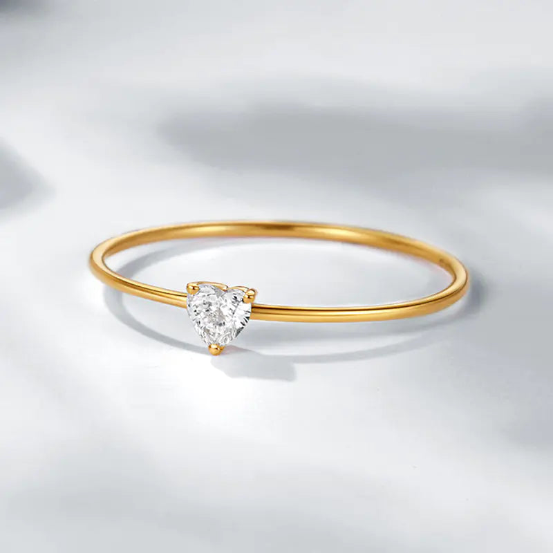 Wholesale Heart-Shaped 18K Gold Plated Ring for Women