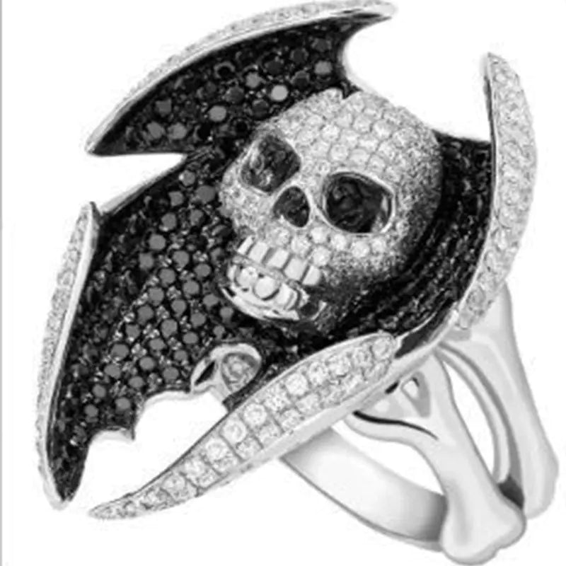 Men's Zinc Alloy Skull Ring with Punk Style Design