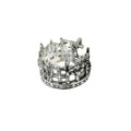 S925 Sterling Silver Retro Black Ruby Crown Ring