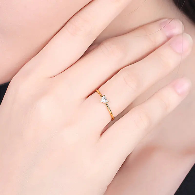 Wholesale Heart-Shaped 18K Gold Plated Ring for Women